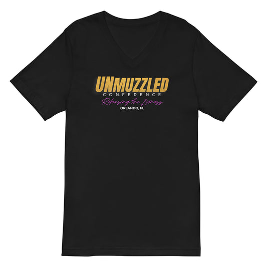 UNMUZZLED Unisex Short Sleeve V-Neck T-Shirt